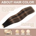 thumbnail image 2 of Extensiones de cabello YNSNR Natural Black/Chestnut con cinta adhesiva, 20 pulgadas, 2 of 6
