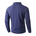 thumbnail image 3 of Fnnxeal Mens Polo Shirts Collar Breathable Long Sleeve Fall Winter Casual Navy Polo Shirts for Men Size 2XL, 3 of 8