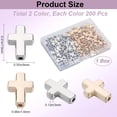 thumbnail image 2 of 1 Box 400Pcs Gold Beads Silver Crosses Spacer Bead Bulk Plastic Crucifix Big Hole Holy Easter Mini Loose Charms Beads for Jewelry Making Beading Pendants Necklaces Earrings DIY Crafts Colorful, 2 of 9