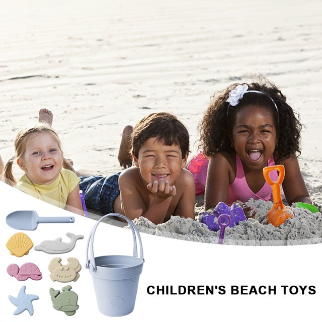 Juego de juguetes de arena para niños, moldes de cubo y pala, moldes de juguete de arena de silicona para niños, 8 Uds. FLhrweasw Nuevo