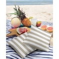 thumbnail image 3 of Outdoor Waterproof Throw Pillow Covers Set of 2 Classical Stripe Decorative Pillowcases Square Outdoor Pillows Cushion Case 16x16 Inch Beige Patio Pillows for Couch Sofa Bed Garden, 3 of 7