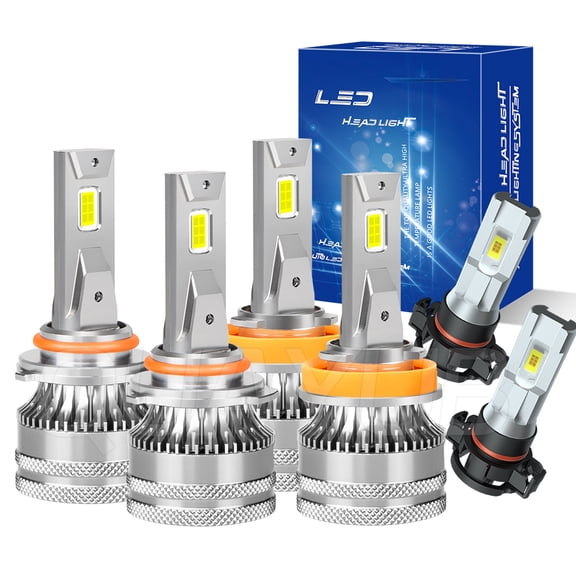 QUAYUB For Chevy Suburban 2015-2020 LED Headlight Kit High/Low Beam Fog Light Bulbs Kit White