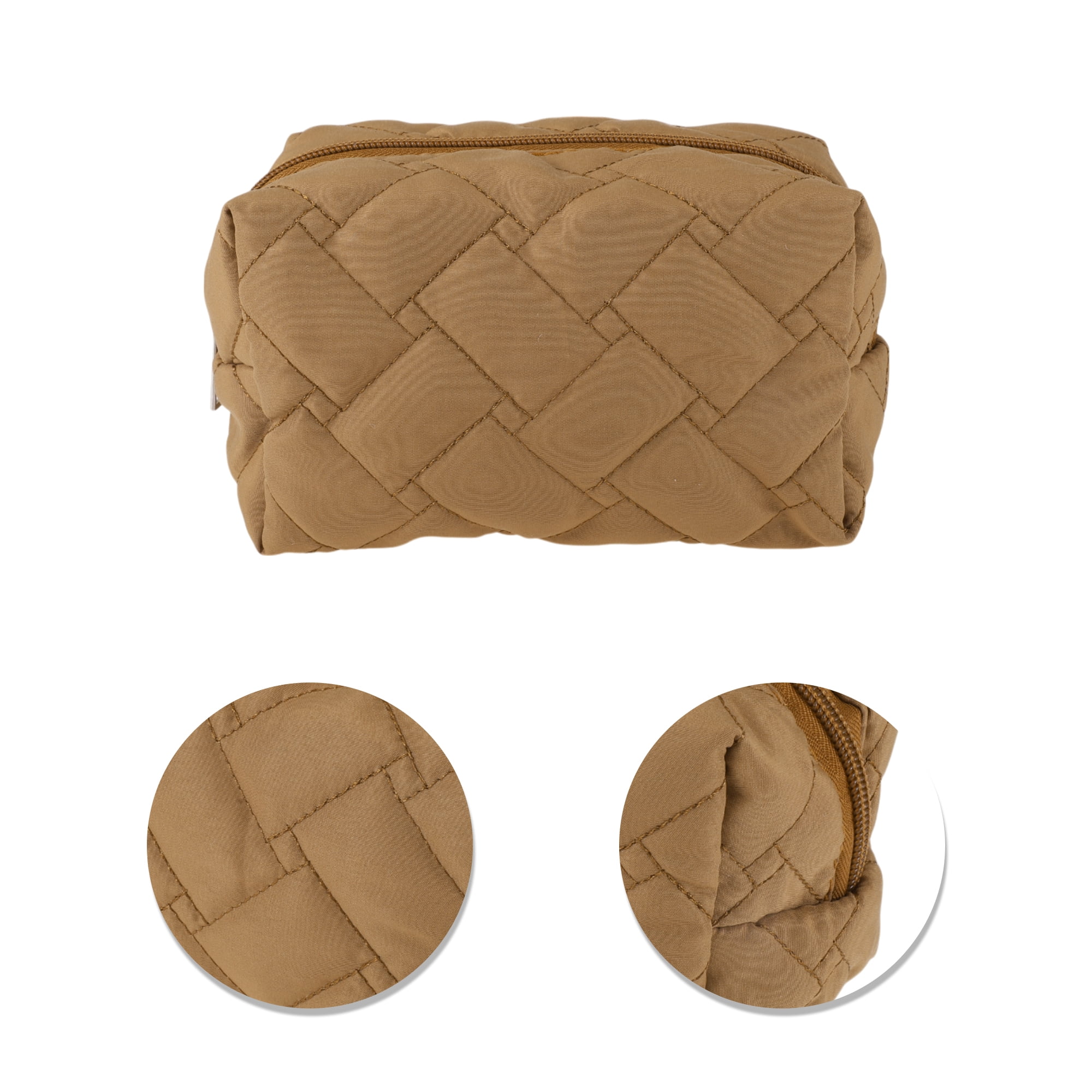 Unique Bargains 1 Pc Lady Portable Make Up Organizer Case for Activities Dark Coffee Color