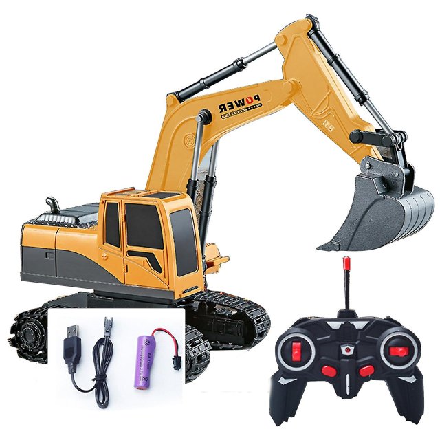 New Rc Excavator Toy, Remote Control Toy Car For Boys Girls, Pretend Construction Playset