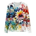 thumbnail image 3 of PENGXIANG Femmes Automne et Hiver Casual Mode Simple Cou Manches Longues Top Couleur Imprimé Manches Longues T Shirt, 3 of 3