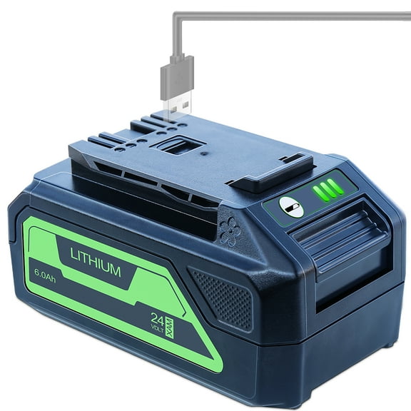 BOTKK 24V 6.0Ah Replacement for Greenworks 24V Battery Max KB624-03 KB524-03 KB424-03 KB224-03 KB124-03 Lithium Ion Cordless Tools High Capacity Battery