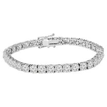 Pompeii Certified 9 Ct Natural Diamond Tennis Bracelet 14k White Gold 7" (KL,I2-I3)