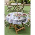 thumbnail image 3 of Outdoor Tablecloth with Umbrella Hole and Zipper, Happy Easter Round Table Cloth 60 Inch Waterproof Tablecloth, Cute Bunny Spring Flowers Butterfly Purple Plaid Picnic Table Cover for Patio Camping, 3 of 7
