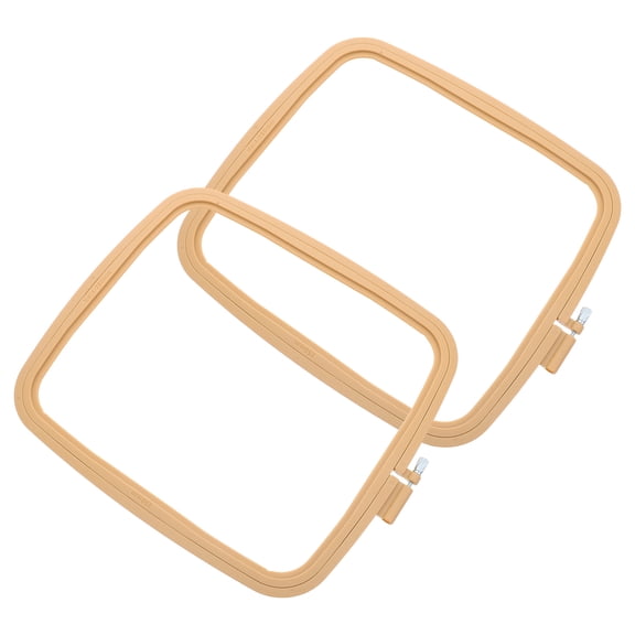 Homoyoyo 2-Pack Khaki Plastic Square Embroidery Hoops for Punch Needle and Hand Embroidery Crafts