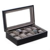 Bey-Berk Unisex 10pc Material Jewelry Box, Black, No Size