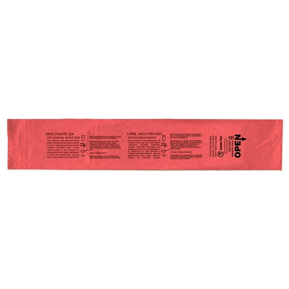 Poly Meat Bag Red Heavy Duty Lo- Dens 1 mil SMH 16" x 24"