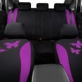 thumbnail image 4 of Flying Banner Butterfly Full Set Car Seat Cover Split Air Mesh Fit Car Truck SUV for Women Purple, 4 of 9