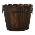thumbnail image 1 of Colaxi Wood Barrel Planter Flower Holder Rustic Versatile Flowerpot Plant Container for Gardening Lover Patio Backyard Indoor Plants, 1 of 8