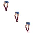 thumbnail image 1 of Qarigey Calcetines a rayas hasta el muslo Estilo simple Juegos deportivos Día de San Valentín para diario Fiesta de Halloween Raya ancha Fushcia Type1 Qarigey CBP338961, 1 of 6