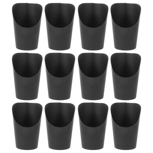 SHISUYAN Black Paper French Fry Cups for Home Use Perfect for Parties and Snack Storage 100 pcs