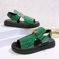 thumbnail image 4 of Viluyesy Womens Platform Sandals, Open Toe Wide Width Comfortable Summer Beach Vacation Casual Shoes Green US7.5, 4 of 9