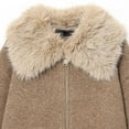 thumbnail image 5 of Roncen Women's Casual Long Sleeve Faux Fur Coat - Solid Color Notched Collar Zip Front Outerwear - Stylish Winter Jacket with Relaxed Fit, 5 of 7