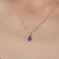 thumbnail image 3 of Gem Stone King 14K Yellow Gold Purple Amethyst and White Topaz Pendant Necklace for Women | 0.67 Cttw | Gemstone February Birthstone | Pear Shape 7X5MM | With 18 inch Chain, 3 of 6