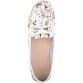thumbnail image 7 of ABSOLUTE FOOTWEAR Womens Easy Slip On Leather Colour Floral Print Tassle Summer Work Loafers - White - US 6, 7 of 7