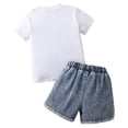 thumbnail image 5 of Staki Girls Summer Shirts Girl's 2 Piece Outfits Graphic Tee Shirt and Shorts Set Cute Summer Outfits 2T 4T 6T White,2-4 Years, 5 of 8