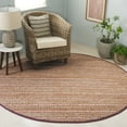 thumbnail image 2 of SAFAVIEH Natural Fiber Jack Striped Area Rug, Rust/Natural, 7' x 7' Round, 2 of 11