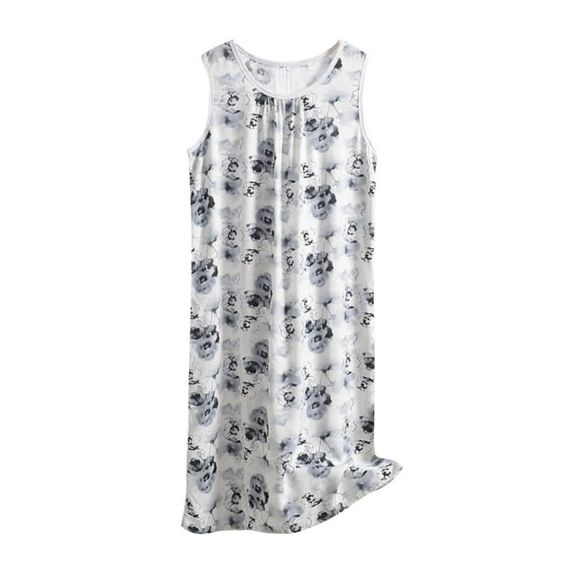 Tnhcen Robe de Nuit Longue Imprimée Décontractée et Tendance pour Femme Grande Taille - Tenue d'Intérieur à Col Rond pour TG-6TG, Colorée et Confortable