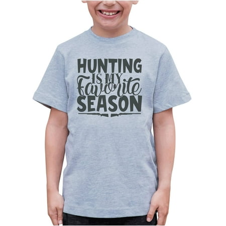 

7 ate 9 Apparel Kids Hunting Shirts - Hunting is My Favorite Season Grey T-Shirt 3T
