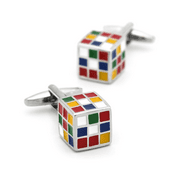 3D Cube Color Grid Rubik's Cube Cufflinks Premium Cufflinks