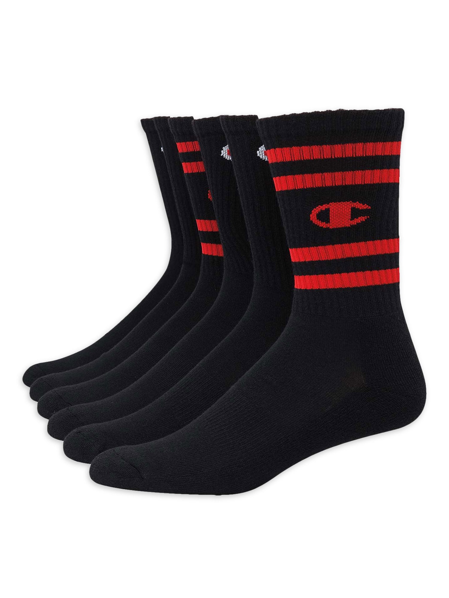 Champion Men's Crew Socks, 6 Pack