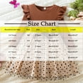 thumbnail image 3 of Spazoro Toddler Girls Princess Dress, Long Ruffle Sleeve Mesh Bow Knot Polka Dot Ribbed Top Dresses for Child Khaki Size 4 T, 3 of 9
