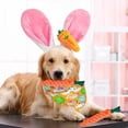 thumbnail image 3 of 4Pcs Dog Easter Costumes Rabbit Ear Headwear Cute Dog Bandana Triangle Bibs Carrot Shape Rope Cleaning Chew Toys Easter Pet Dress up, 3 of 8
