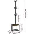 Coat Rack with Bench and Shoe Storage, Freestanding Coat Tree with 12 ...