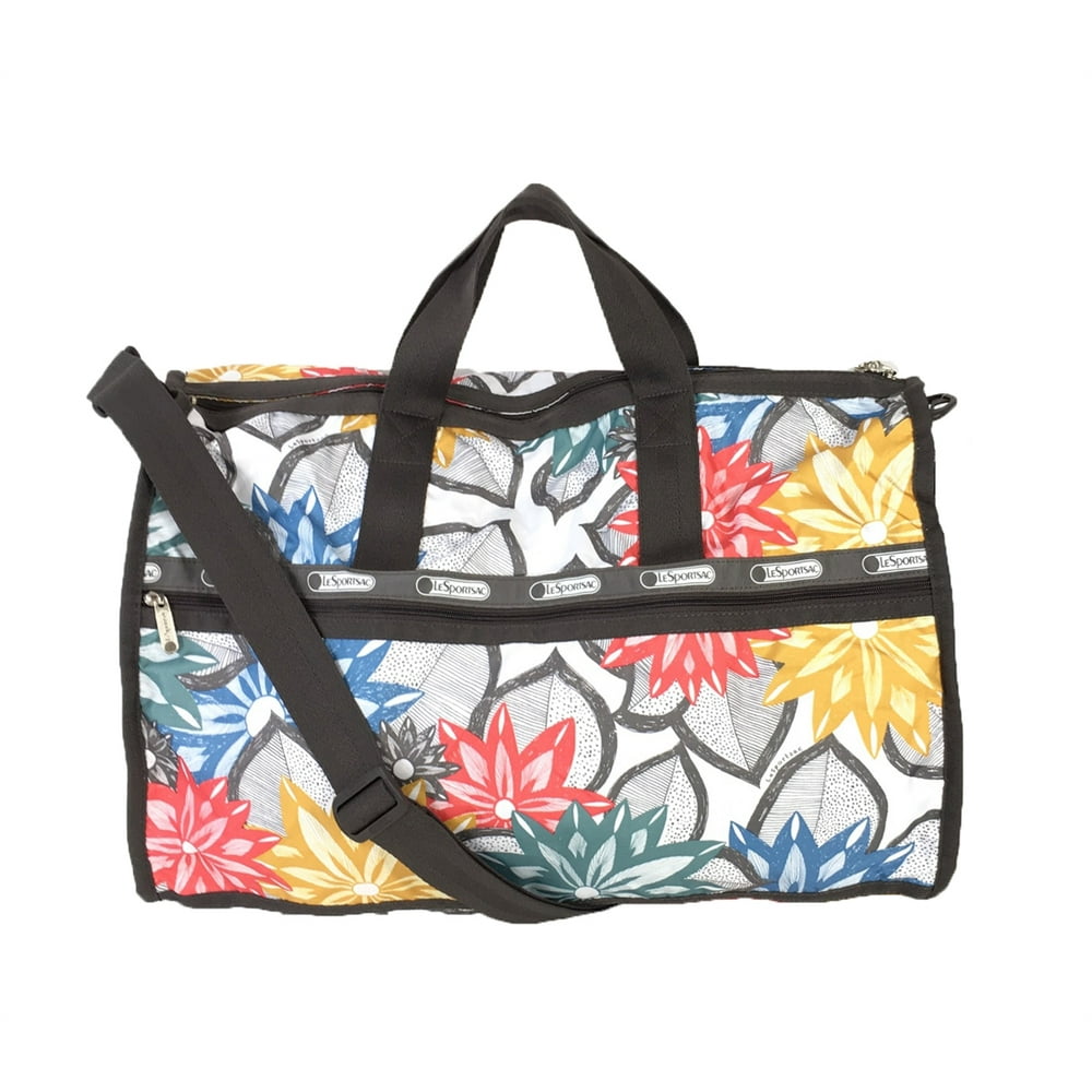 LeSportsac Large Weekender Travel Duffel Bag, Caraway Floral Light