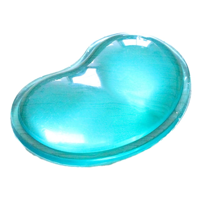 Alfombrilla de ratón ergonómica de silicona para muñeca, almohadilla de muñeca transparente, almohada de mano fresca translúcida en forma de corazón verde