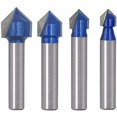 thumbnail image 1 of 4 Uds 6mm vástago V ranura de carburo sólido CNC enrutador grabado 90 grados V-ranurado broca herramientas de carpintería TUNC Sencillez, 1 of 5