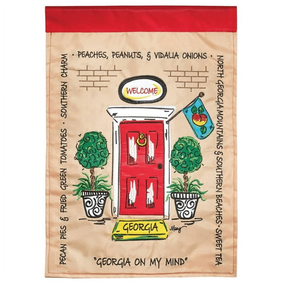 Magnolia Gardens M011153 13 x 18 in. Georgia Front Door Applique Garden Flag