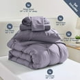 thumbnail image 3 of LammaLoe Twin Comforter Sets, 5 Piece Bed In A Bag Pintuck Bedding Sets, Dusty Purple, 3 of 6