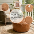 thumbnail image 6 of Thgonwid 21.7*13.7 inch Indoor Vegan Leather Pouf, Brown, 6 of 11