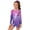 Purple, variant on Girls Gymnastics Outfit Girls Long Sleeve Dance Leotard With Gradient Print Performance Outfit Including Scrunchies Leisure Clothes Set 5-12 Years