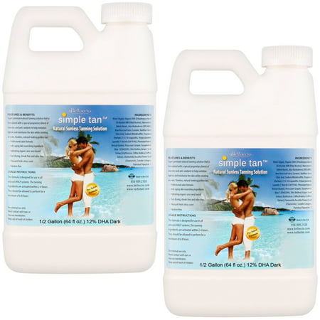 Gallon Belloccio Simple Tan 12% DHA Dark Sunless Airbrush Spray Tanning (Best Dark Spray Tan Solution)