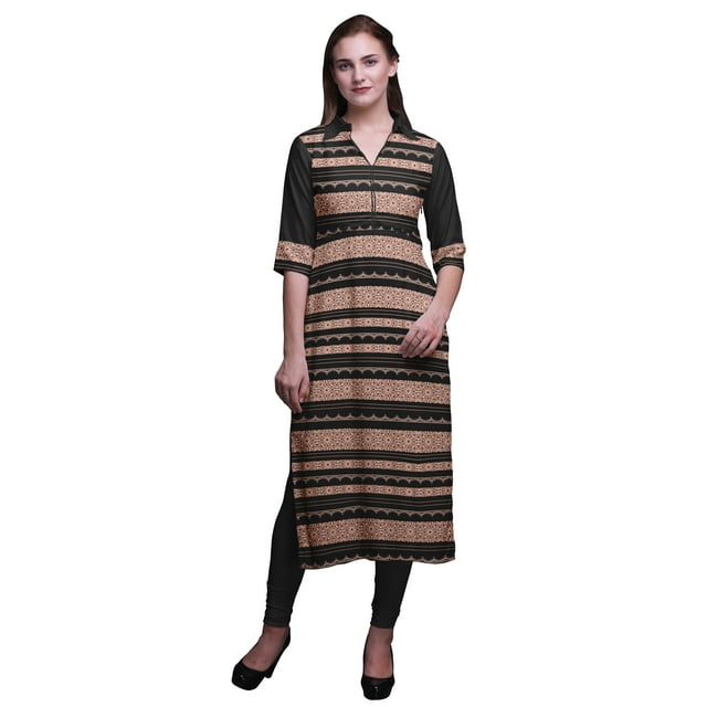 Bimba Kurti Droite en Rayonne pour Femmes LongKurtiDress Haut Indien Imprimé