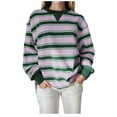 thumbnail image 2 of Sinpiling Crewneck Tops for Women Trendy Stripe Printed Long Sleeve Sweatshirts Ladies Casual Loose Comfy Going Out Tees Shirts Fall Saving Clearance, 2 of 8