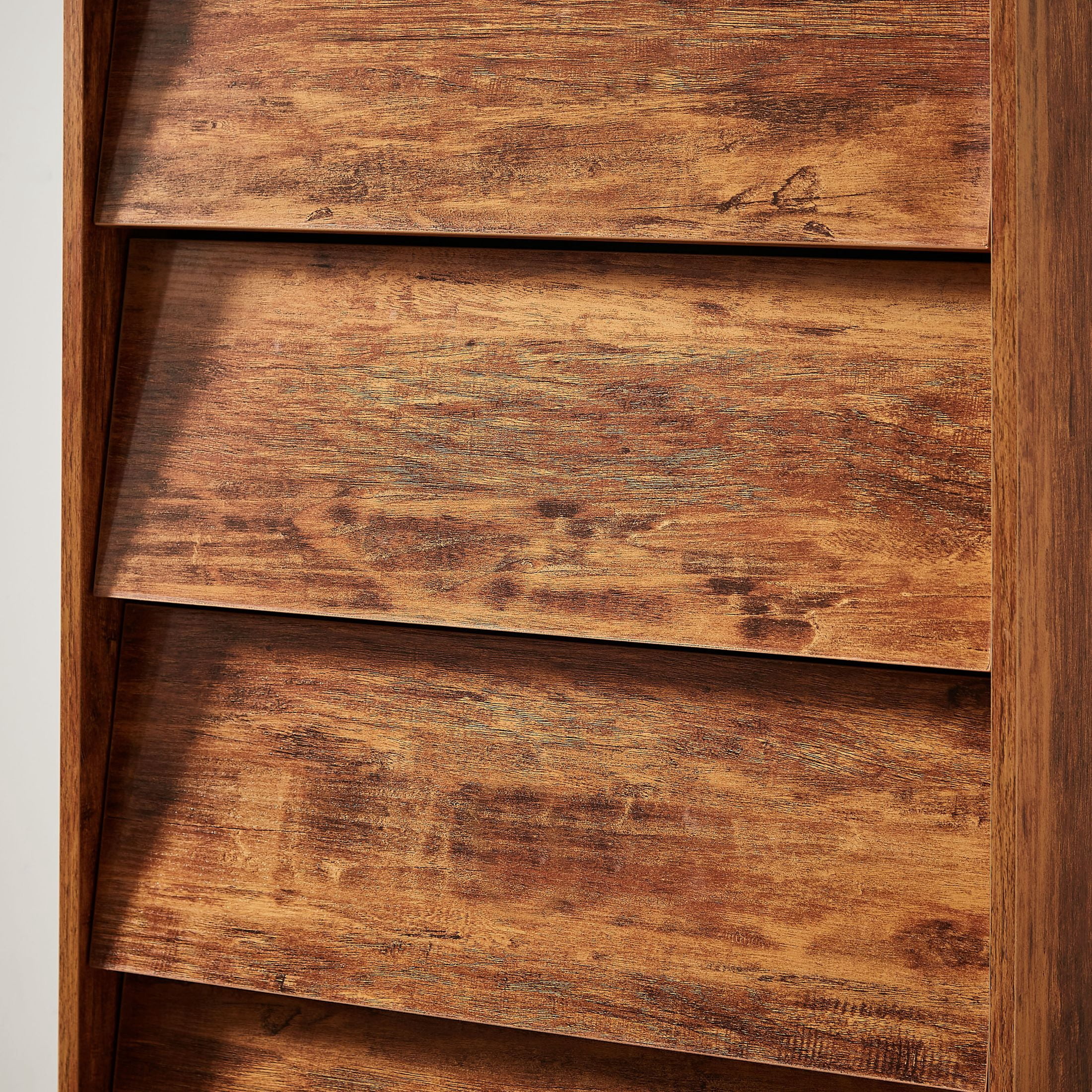 DEALTOPS Vintage Dresser with 4 Drawers in Bevel Design, Versatile Freestanding Storage Cabinet, Antique Walnut