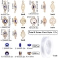 thumbnail image 2 of Kit de 1 caja de dijes, 120 cuentas redondas planas de esmalte acrílico, 5 conectores de eslabones de diamantes de imitación con hilo elástico de 11 yardas., 2 of 9