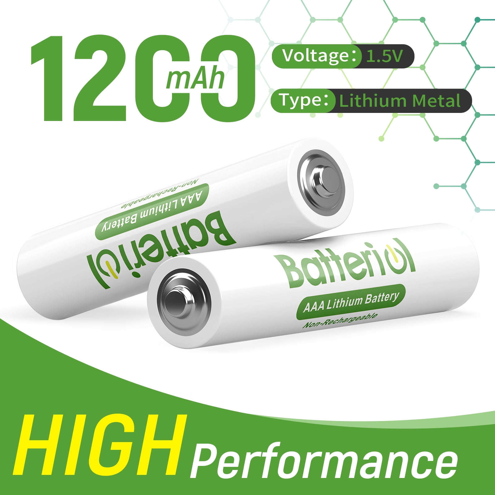 Batteriol aaa Lithium Batteries, 1.5V Long Lasting for Flashlight, Camera, Remote Control, Doorbells, 10 Years Shelf Life, Non-rechargeable 24 Pack