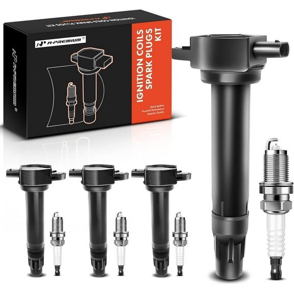 A-Premium Set of 4 Ignition Coil Pack and Iridium Spark Plugs Compatible with Jeep Compass 2007-2017 Patriot & Dodge Journey Avenger Caliber & Chrysler 200 Sebring