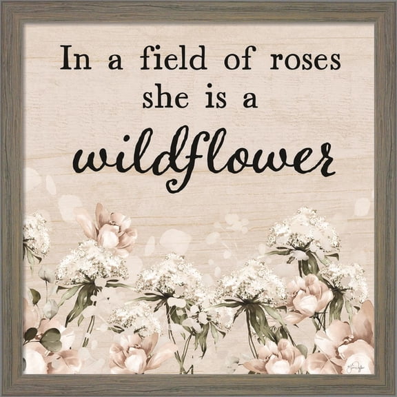 Great Art Now She is a Wildflower by Yass Naffas Designs, Framed Wall Art, 13W x 13H