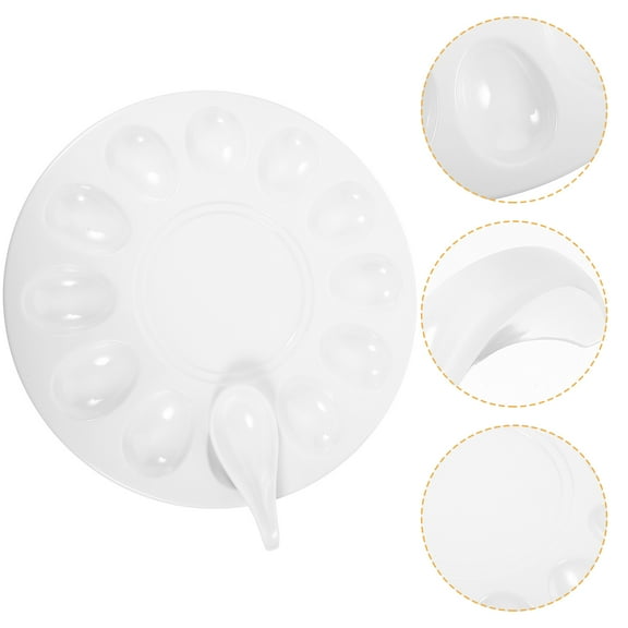 FRCOLOR  Shrimp Slider Tray Serving Trays with Handles Utensils White