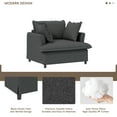 thumbnail image 3 of MODERNLUXE 37"W Oversized Single Seat Sofa,Modern Chenille Fabric Armchair with 2 Pillows,Deep Seat and Wooden Frame,Comfy Single Sofa Chair for Living Room Bedroom Office Apartment,Gray, 3 of 7