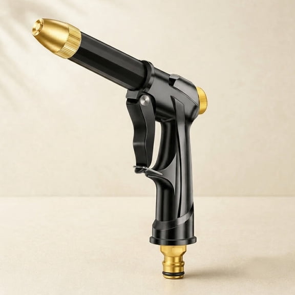 DEXIMRO Hose Gun Sprayer Nozzle Heavy Duty - High Pressure Garden Power Water Jet Head Washer for Outdoor, Car, Lawn, Commercial Wash with Brass Head and Bronze Quick Connect Attachment